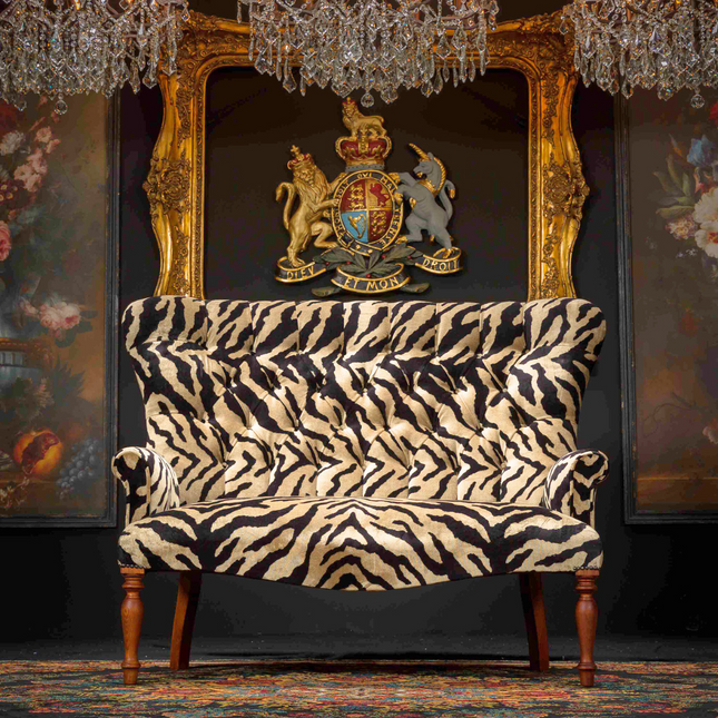 Selfridges Sofa in Zebra Cream Velvet