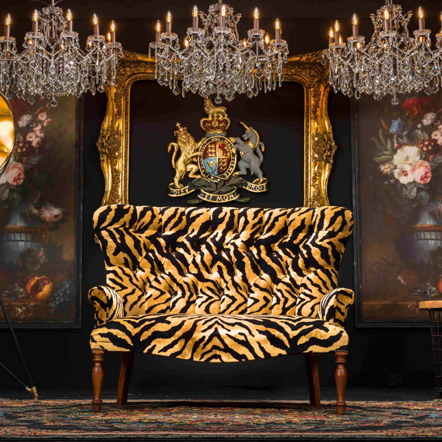 Selfridges Sofa in Zebra Gold Velvet