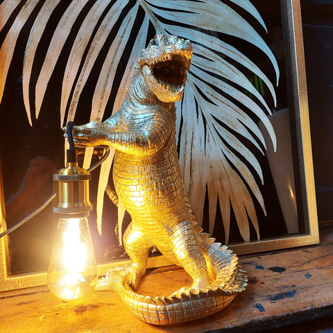 Crocodile Table Lamp - Gold