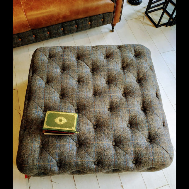 Chessington Chesterfield Footstools in Harris Tweed