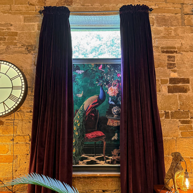 Curtains in Opulence Plum Velvet (Various Sizes)