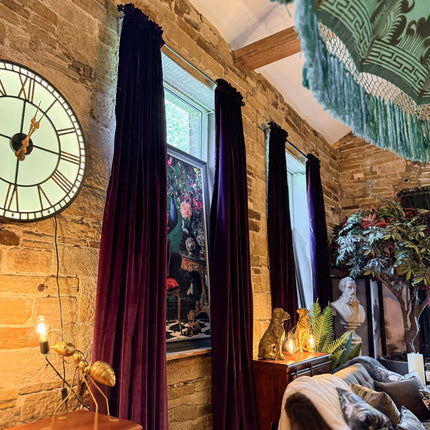 Curtains in Opulence Plum Velvet (Various Sizes)