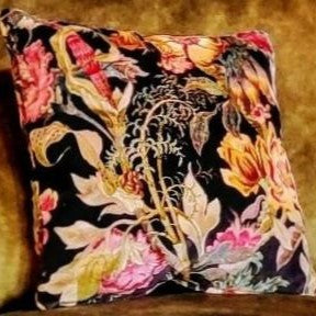 Cushion Small Scatter in Hepworth Midnight Floral (40 x 40cm) Feather Filled