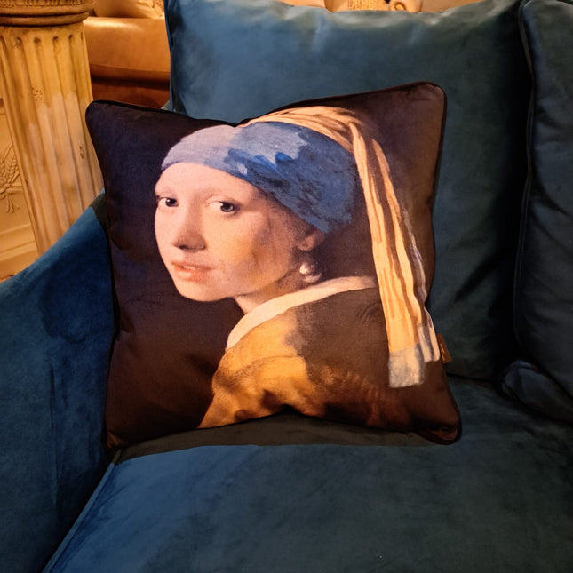 Cushion Girl with Pearl Earring Feather Filled