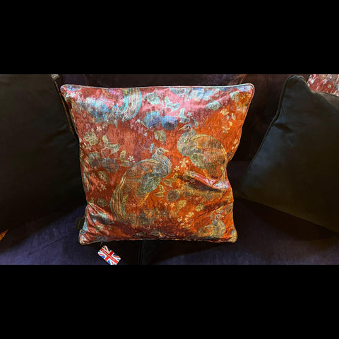 Cushion Limited Edition in Peacock Opulence Cranberry (55 x 55cm) Feather Filled - Clearance