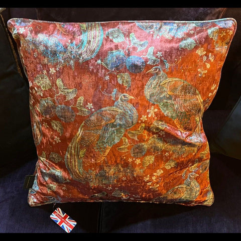 Cushion Limited Edition in Peacock Opulence Cranberry (55 x 55cm) Feather Filled - Clearance