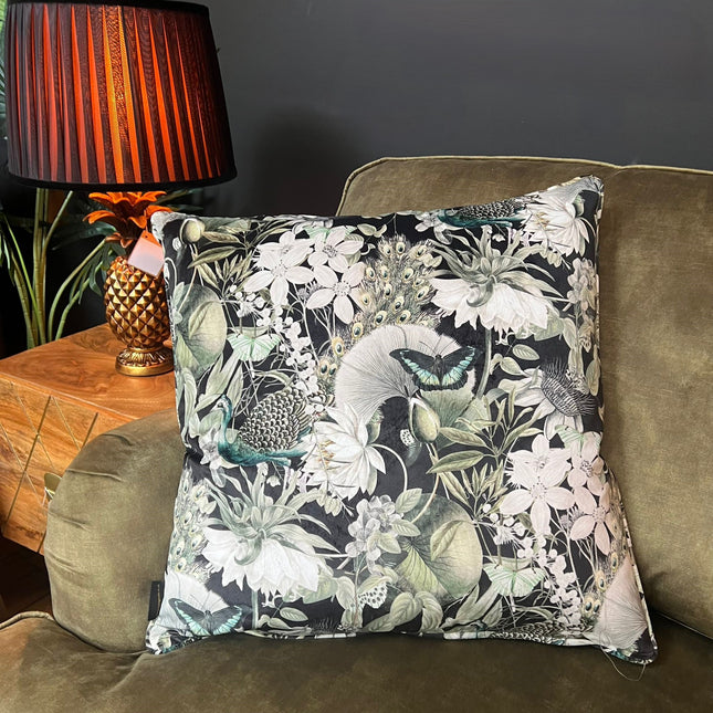 Cushion Limited Edition in Tranquility Black Velvet (55 x 55cm) Feather Filled