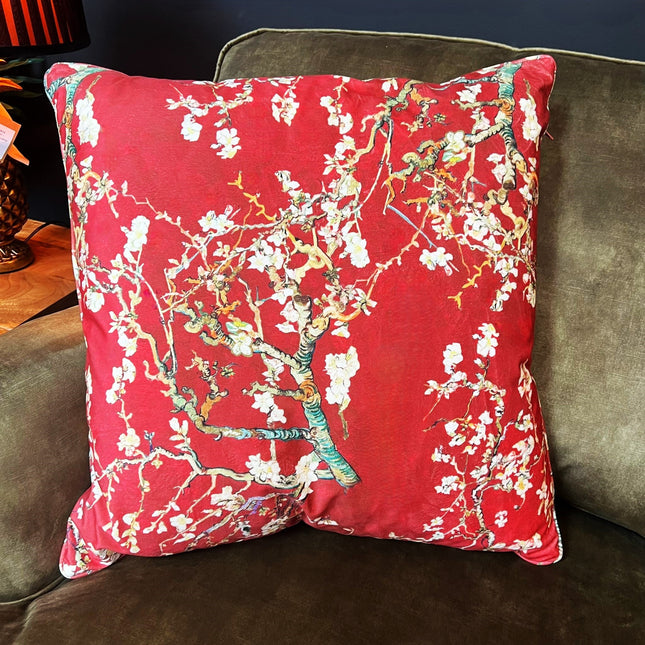 Cushion Limited Edition in Van Gough Red Velvet (55 x 55cm) Feather Filled