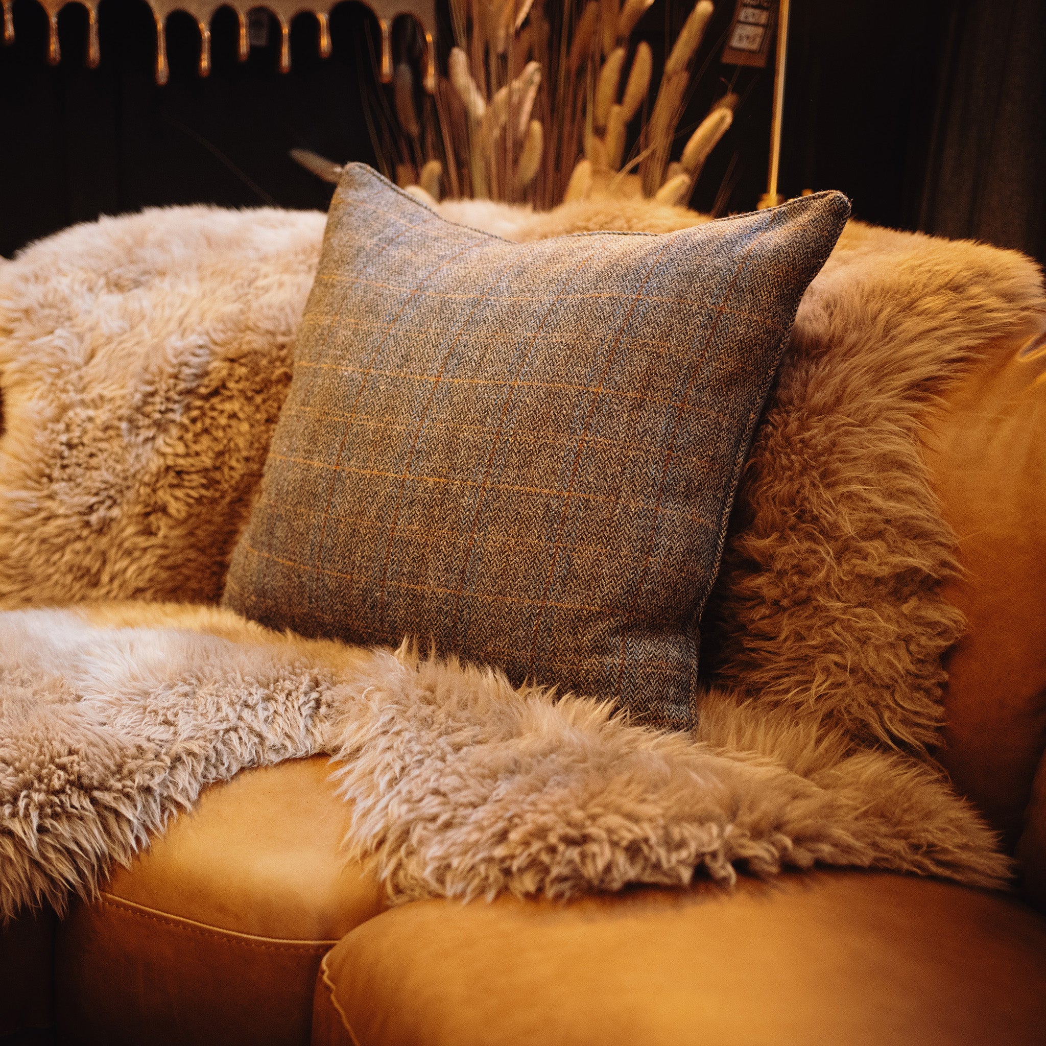 Cushion Scatter in Harris Tweed Grey Feather Filled – Vintage Sofa