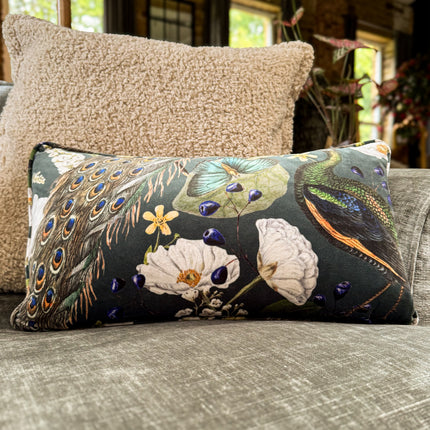 Cushion in Peacock Butterfly Teal Velvet Feather Filled (Various Sizes)