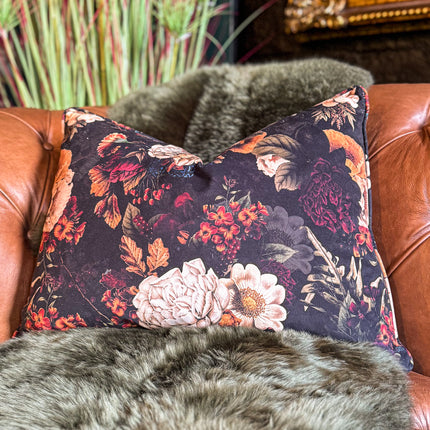 Cushion in Willow Dusk Velvet - Feather Filled (Various Sizes)