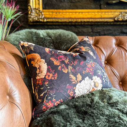 Cushion in Willow Dusk Velvet - Feather Filled (Various Sizes)