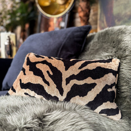 Cushion in Zebra Cream Feather Filled (Various Sizes)