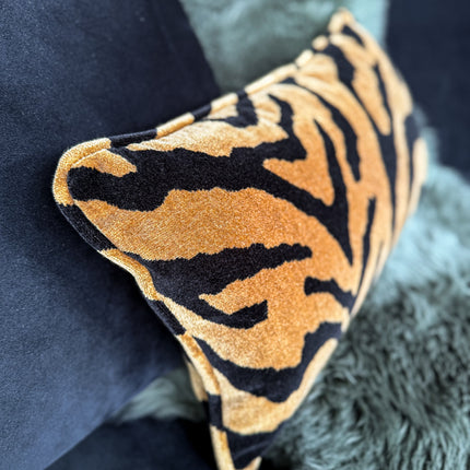 Cushion Bolster in Zebra Gold Feather Filled - Small - Clearance