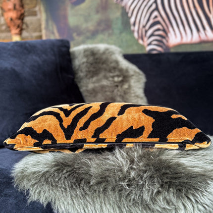 Cushion Bolster in Zebra Gold Feather Filled - Small - Clearance