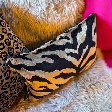 Cushion in Zebra Cream Feather Filled (Various Sizes)