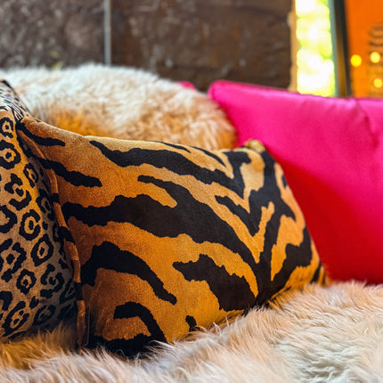 Cushion in Zebra Gold Feather Filled (Various Sizes)