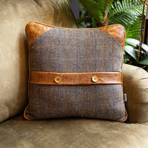 Cushion in Harris Tweed Grey Small (40 x 40cm) Fibre Filled