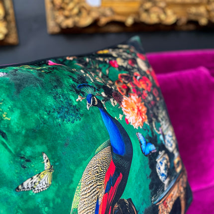 Cushion Scatter in Curiosity Peacock Velvet (Feather Filled) 60 x 60cm