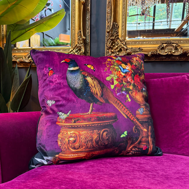 Cushion Scatter in Standing Pheasant Velvet (Feather Filled) - 60 x 60cm