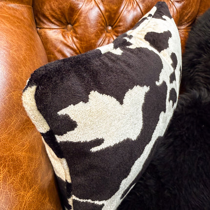 Cushion in Cow Print Velvet Feather Filled (Various Sizes)