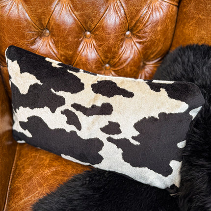 Cushion in Cow Print Velvet Feather Filled (Various Sizes)