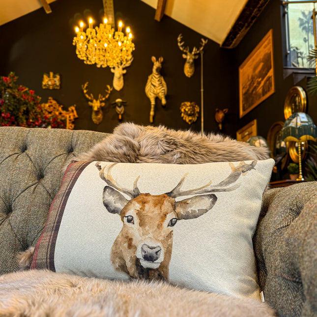 Cushion Stag in Sand - Bolster
