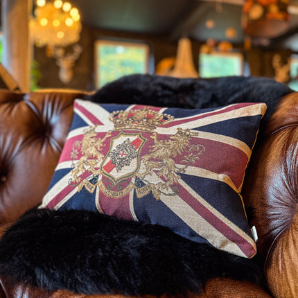 Cushion Union Jack Crest Bolster Feather Filled