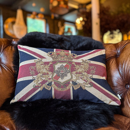 Cushion Union Jack Crest Bolster Feather Filled