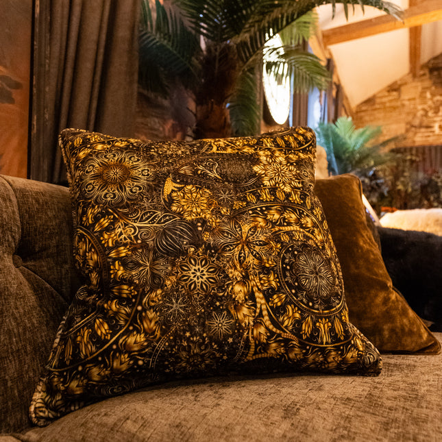 Cushion in Celestial Gilded Velvet (Various Sizes)