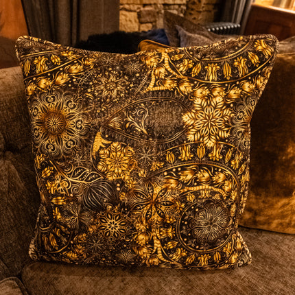 Cushion in Celestial Gilded Velvet (Various Sizes)