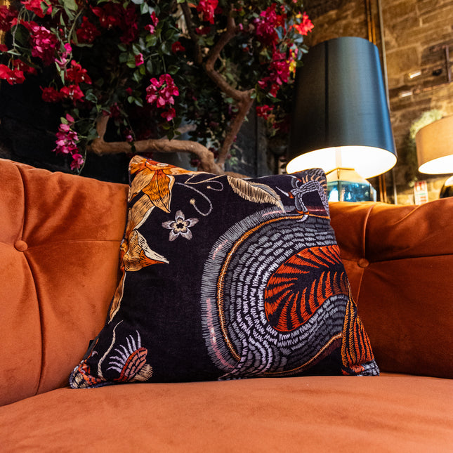 Cushion in Imperial Phoenix Dragon Velvet (Various Sizes)