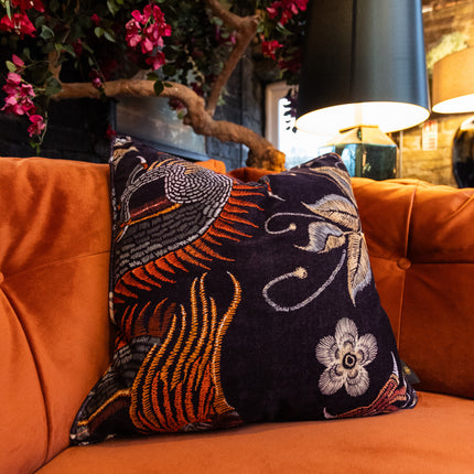 Cushion in Imperial Phoenix Dragon Velvet (Various Sizes)