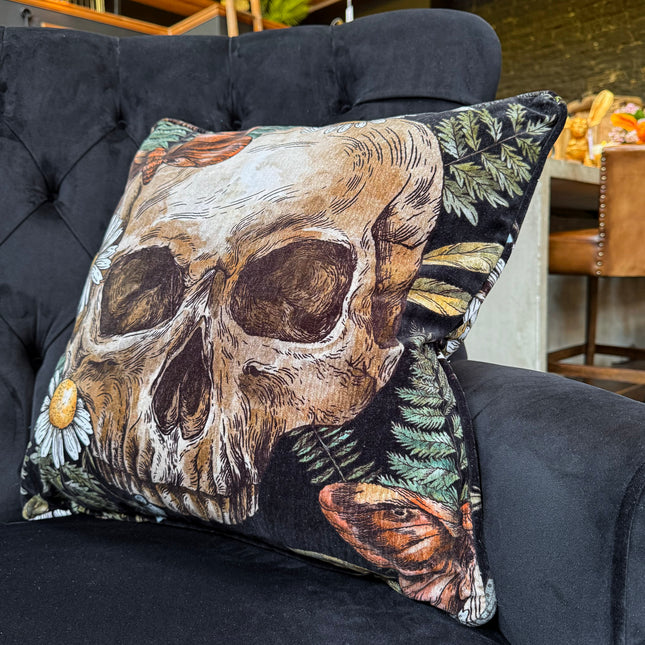 Cushion in Skull & Elderflower Scatter Cushion