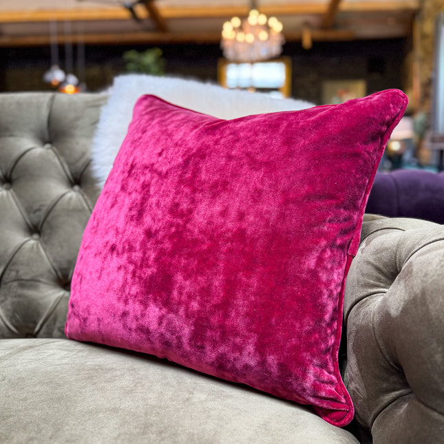 Cushion in Sunshine Velvet Pink (Various Sizes) - Clearance