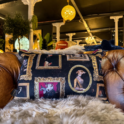 Cushion in Wall of Portraits Velvet - Feather Filled (Various Sizes)