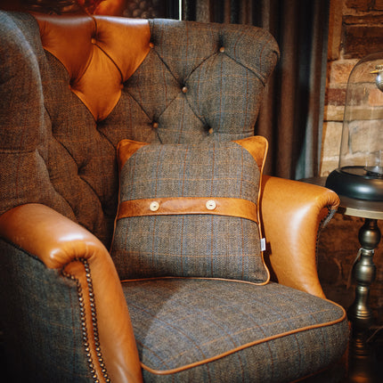 Cushion in Harris Tweed Grey Small (40 x 40cm) Fibre Filled