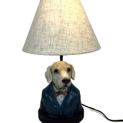 Gentry Labrador Table Lamp With Grey Shade