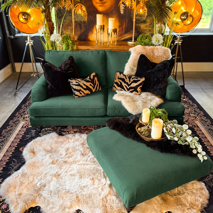 Darcey 2 Seater Sofa in Plush Green Emerald Velvet 