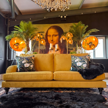 Darcey 3 Seater Sofa in Plush Gold Mustard Velvet