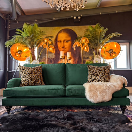 Darcey 3 Seater Sofa in Plush Green Emerald Velvet 