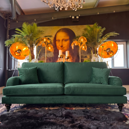 Darcey 3 Seater Sofa in Plush Green Emerald Velvet 