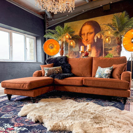 Darcey Chaise Sofa in Trinity Rust