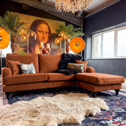 Darcey Chaise Sofa in Trinity Rust 