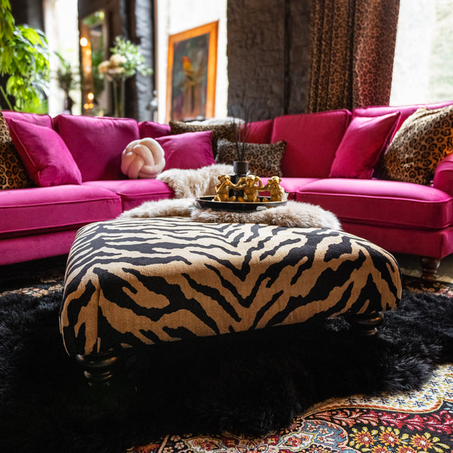 Darcey Footstool in Zebra Cream - Clearance (Verb)