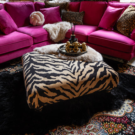 Darcey Footstool in Tiger Cream - Factory Seconds