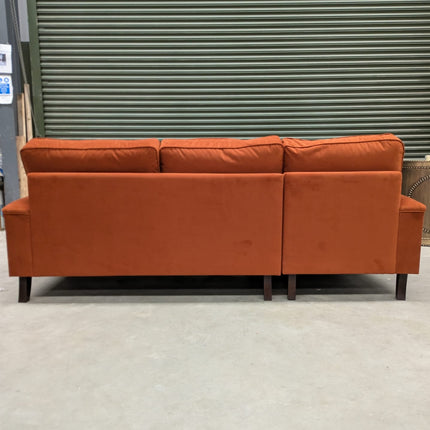 Darcey Left Hand Facing Chaise in Trinity Rust Velvet - Ex Display