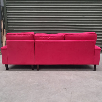 Darcey Right Hand Facing Chaise in Trinity Pink Velvet - Ex Display