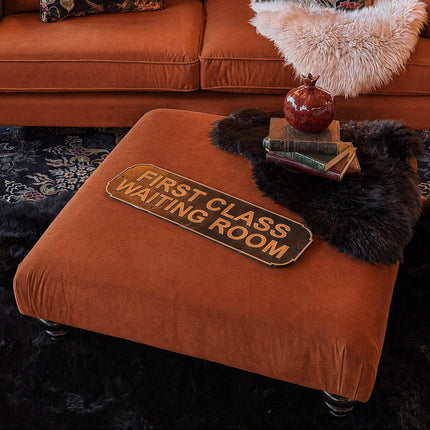 Darcey Footstool in Trinity Rust Velvet - Clearance