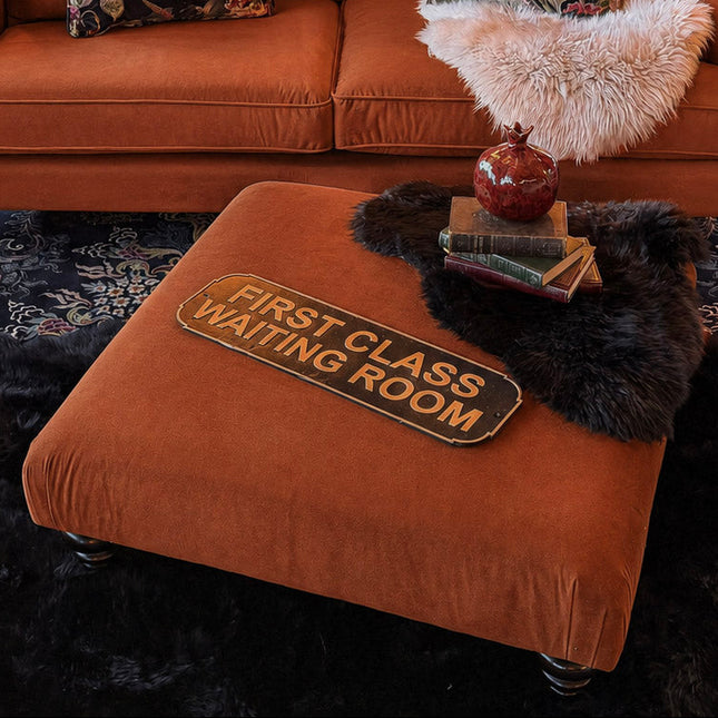 Darcey Footstool in Trinity Rust Velvet - Clearance